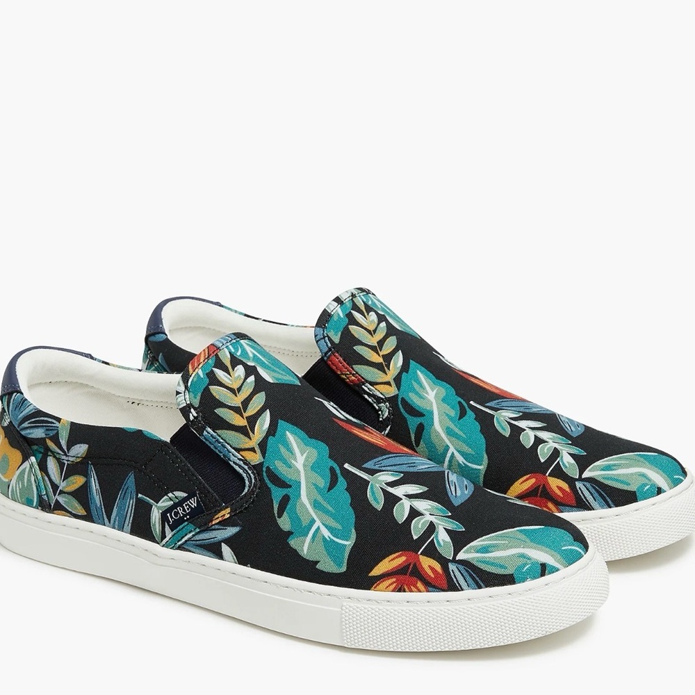J. Crew Tropical Leaf Slip-On Sneakers